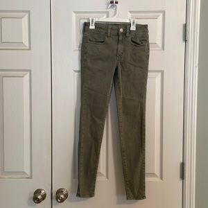American Eagle army green next level stretch jeans